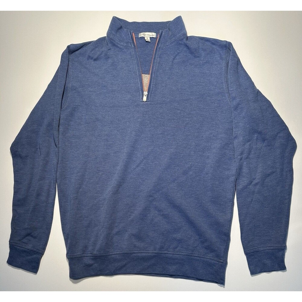 Peter Millar Men’s Blue Quarter Zip Pullover Sweater Size M Medium Golf Tennis